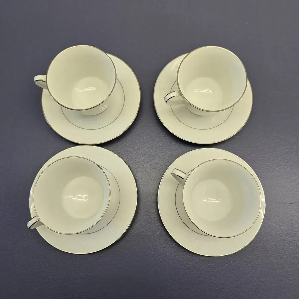 NORITAKE Rainer 6909 Cups & Saucers Set of 4 Vintage Tea Coffee Vintage